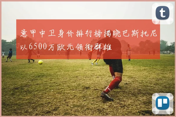 意甲中卫身价排行榜揭晓巴斯托尼以6500万欧元领衔群雄